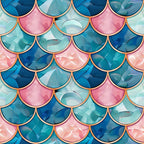 Art Deco Fish Scales Pattern 1 Minky Fabric