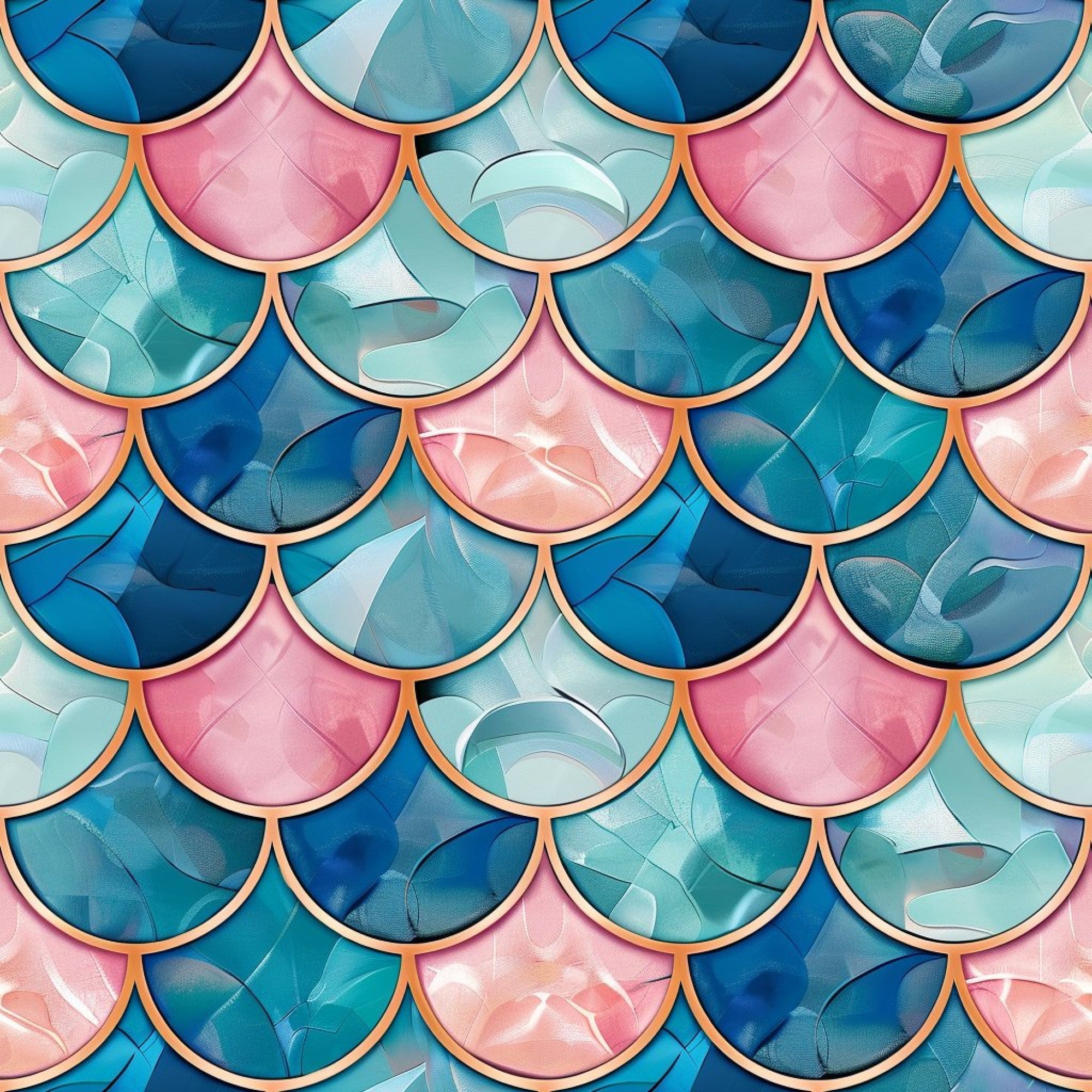 Art Deco Fish Scales Pattern 1 Minky Fabric