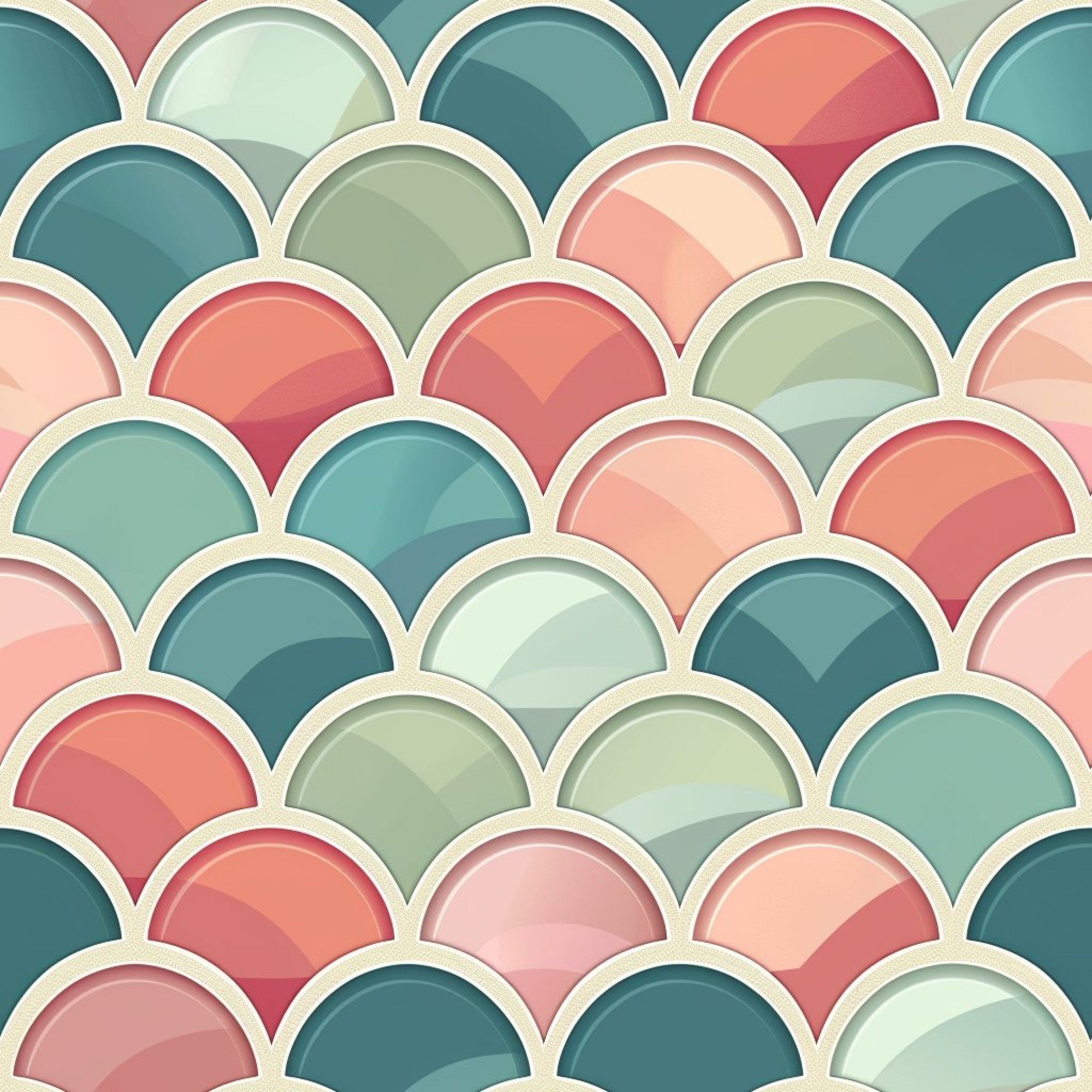 Art Deco Fish Scales Pattern 7 Minky Fabric