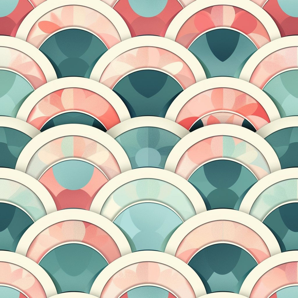 Art Deco Fish Scales Pattern 8 Minky Fabric