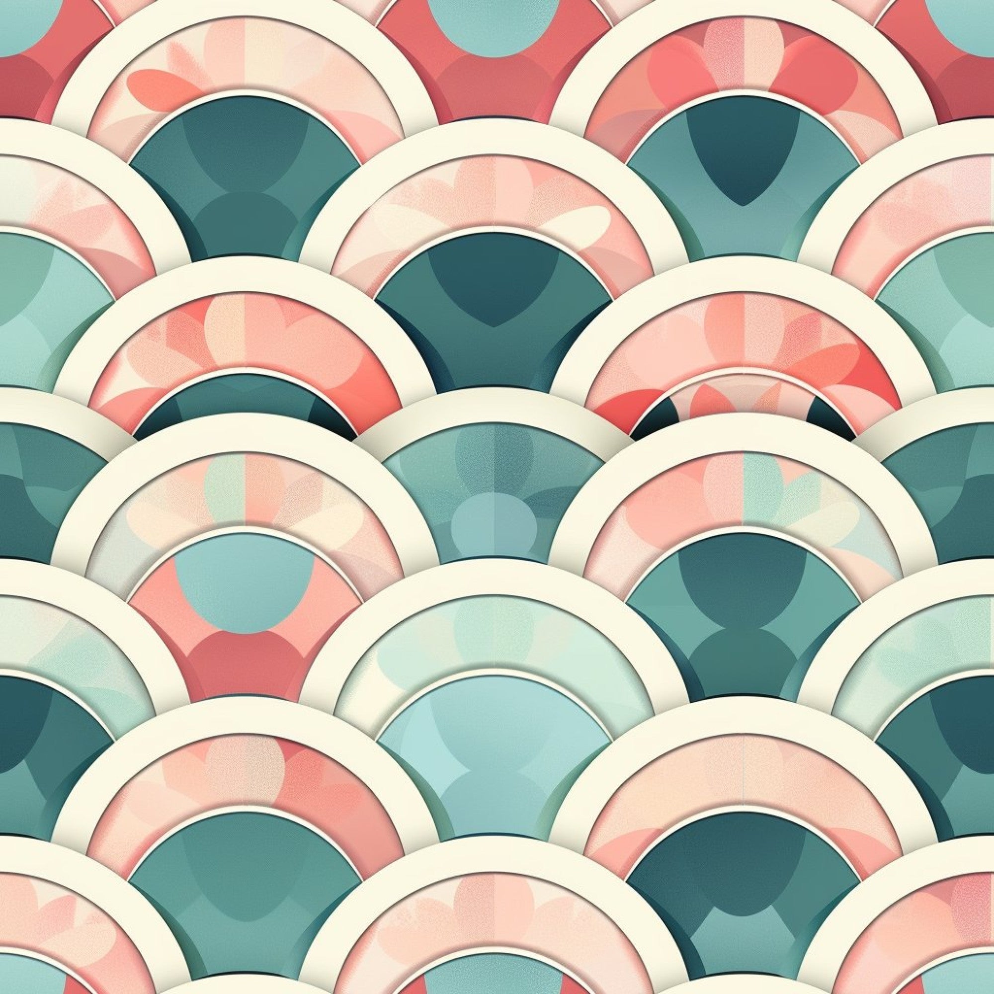 Art Deco Fish Scales Pattern 8 Minky Fabric