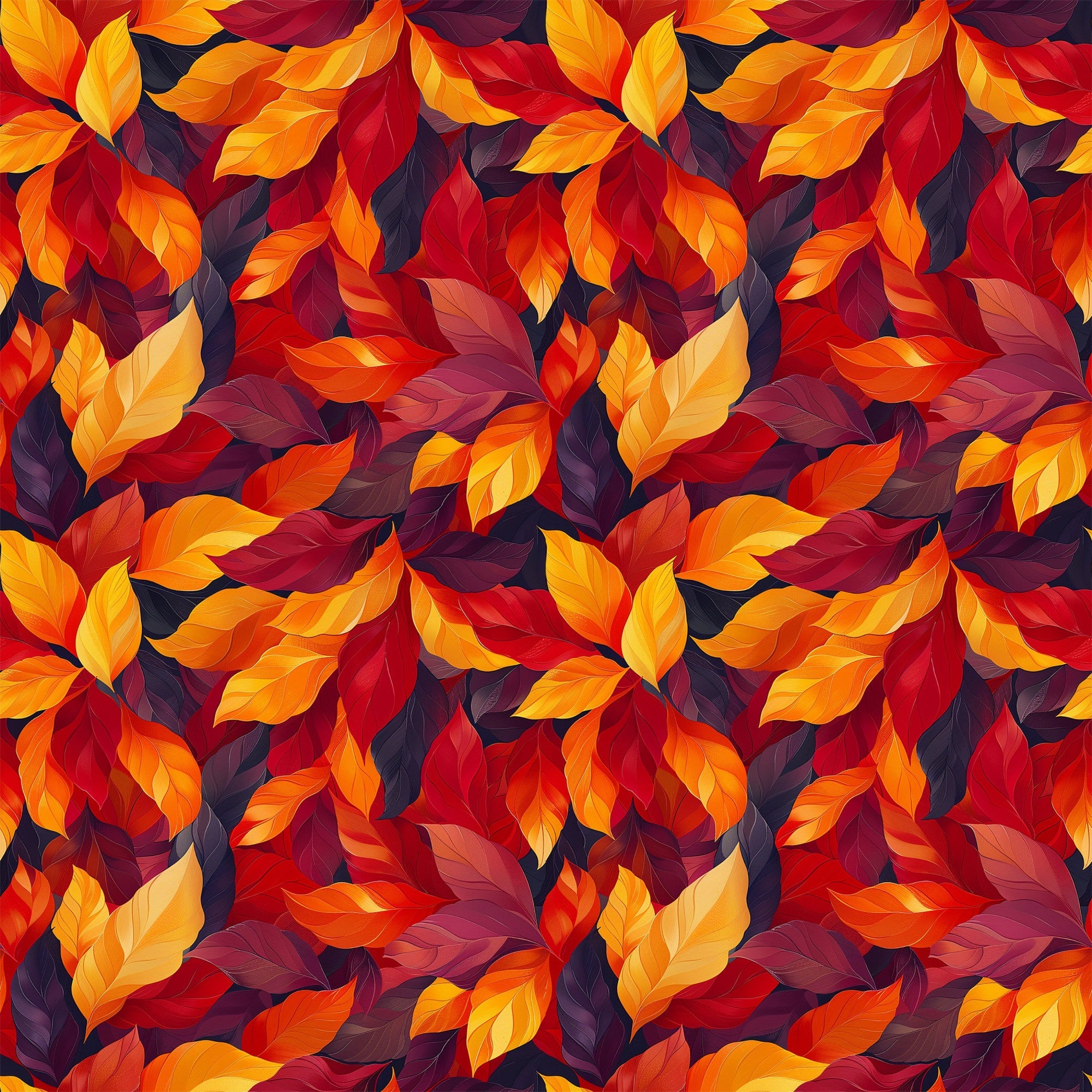 Artistic Autumn Leaves Pattern 1 Minky Fabric
