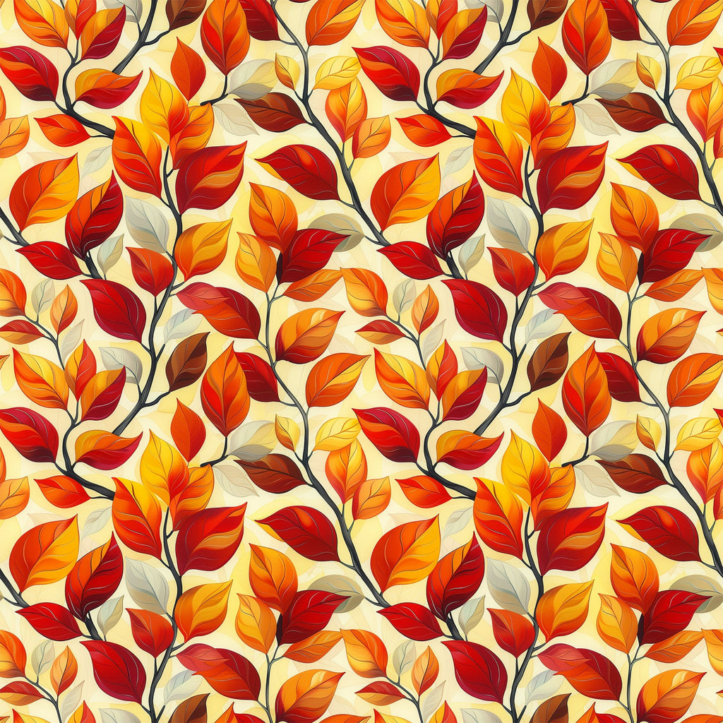 Artistic Autumn Leaves Pattern 11 Minky Fabric