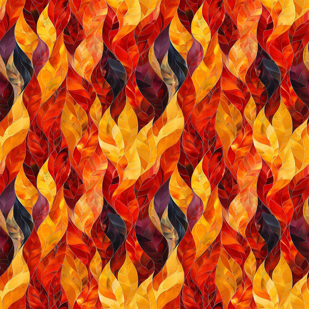 Artistic Autumn Leaves Pattern 12 Minky Fabric