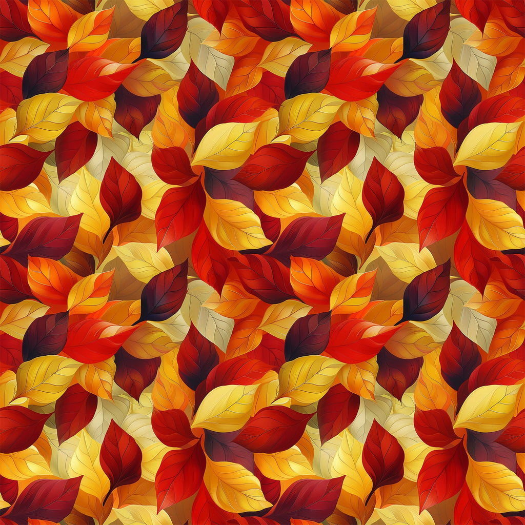 Artistic Autumn Leaves Pattern 2 Minky Fabric