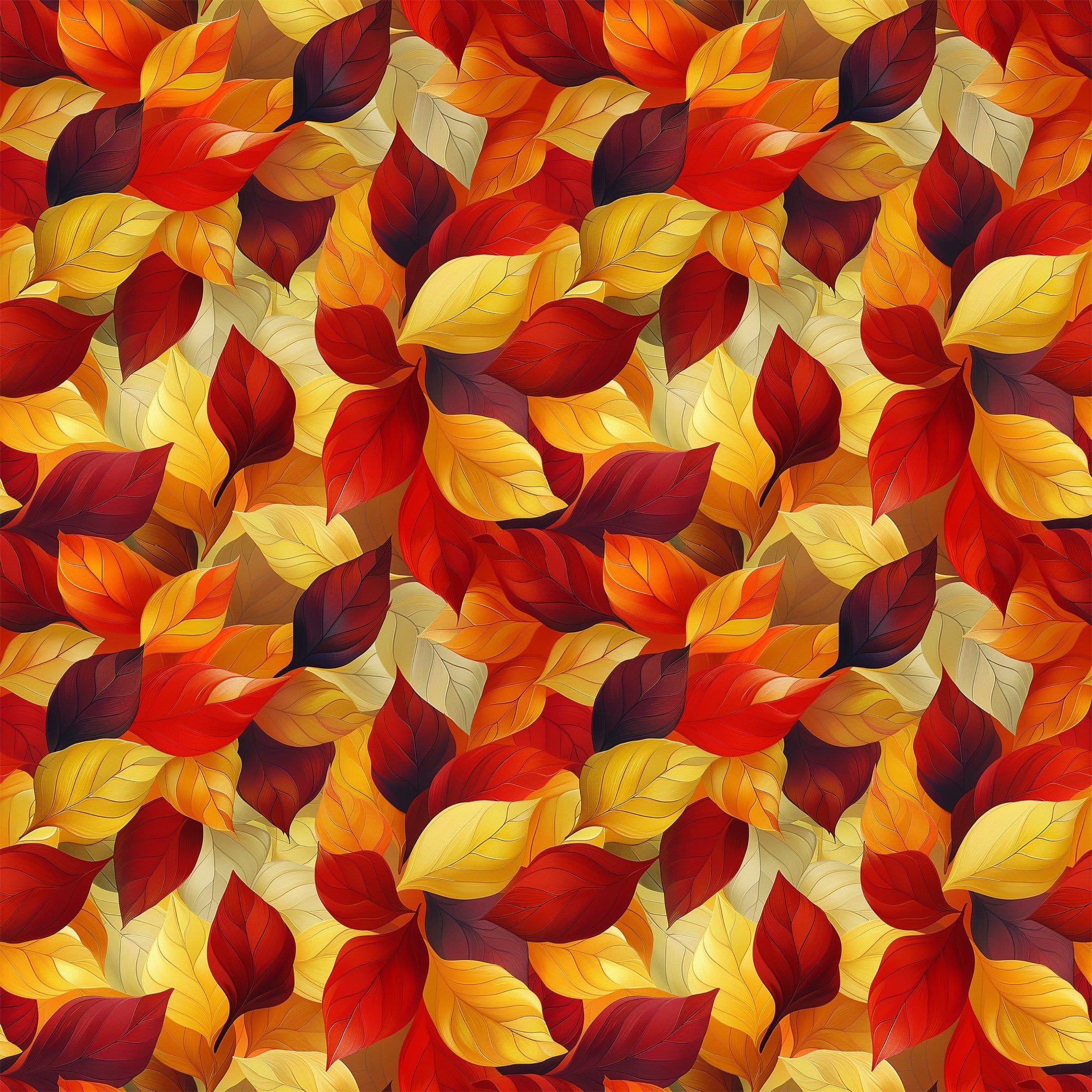 Artistic Autumn Leaves Pattern 2 Minky Fabric