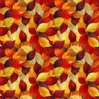 Artistic Autumn Leaves Pattern 2 Minky Fabric