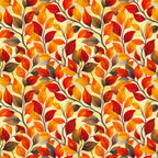 Artistic Autumn Leaves Pattern 3 Minky Fabric