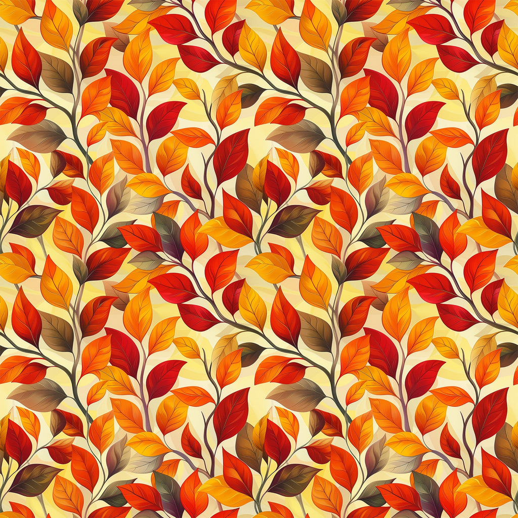 Artistic Autumn Leaves Pattern 3 Minky Fabric