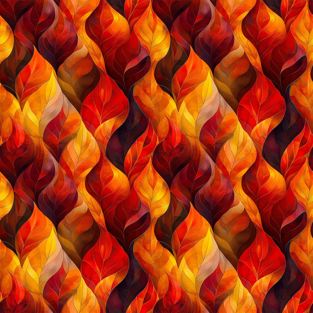 Artistic Autumn Leaves Pattern 4 Minky Fabric