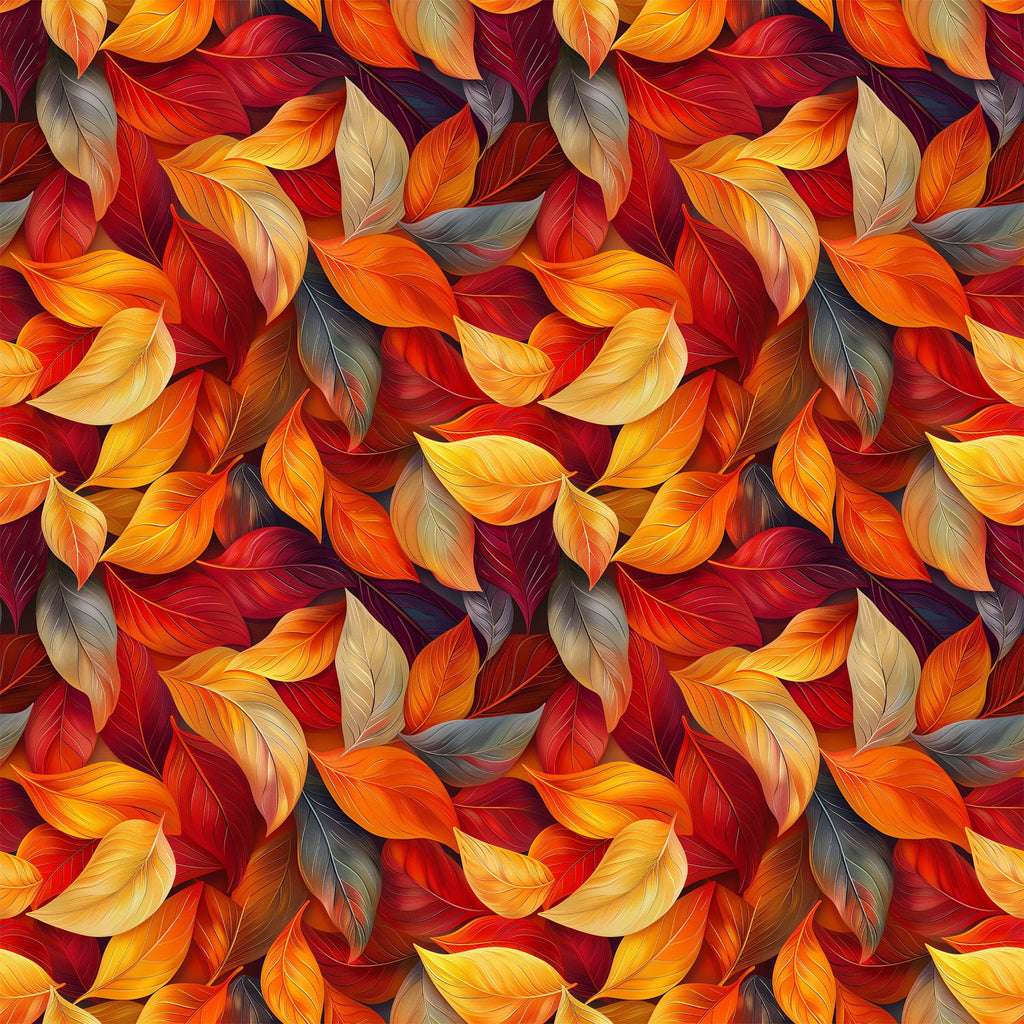Artistic Autumn Leaves Pattern 6 Minky Fabric