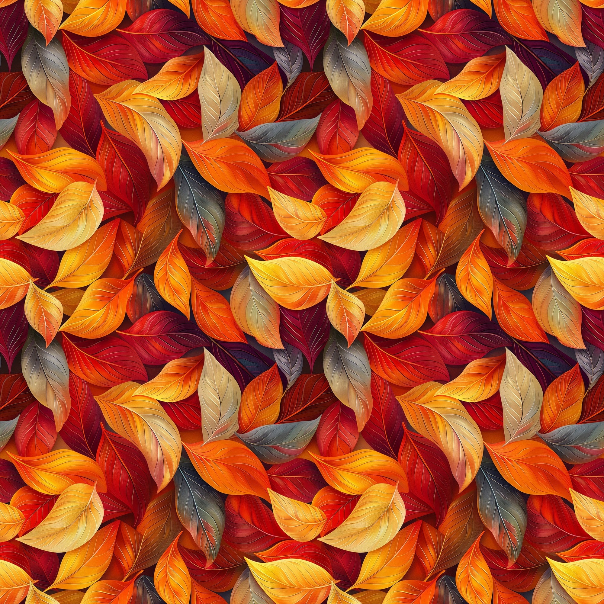 Artistic Autumn Leaves Pattern 6 Minky Fabric