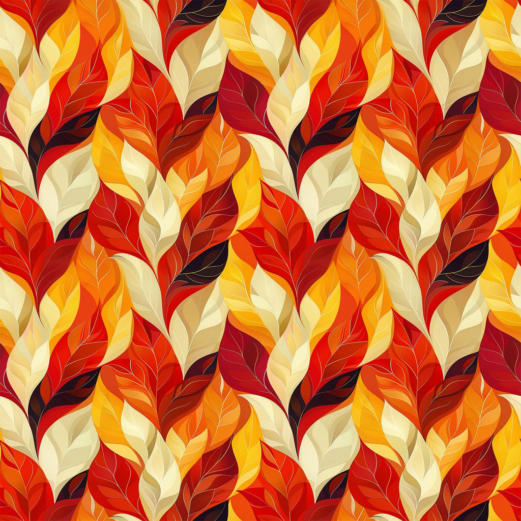 Artistic Autumn Leaves Pattern 7 Minky Fabric