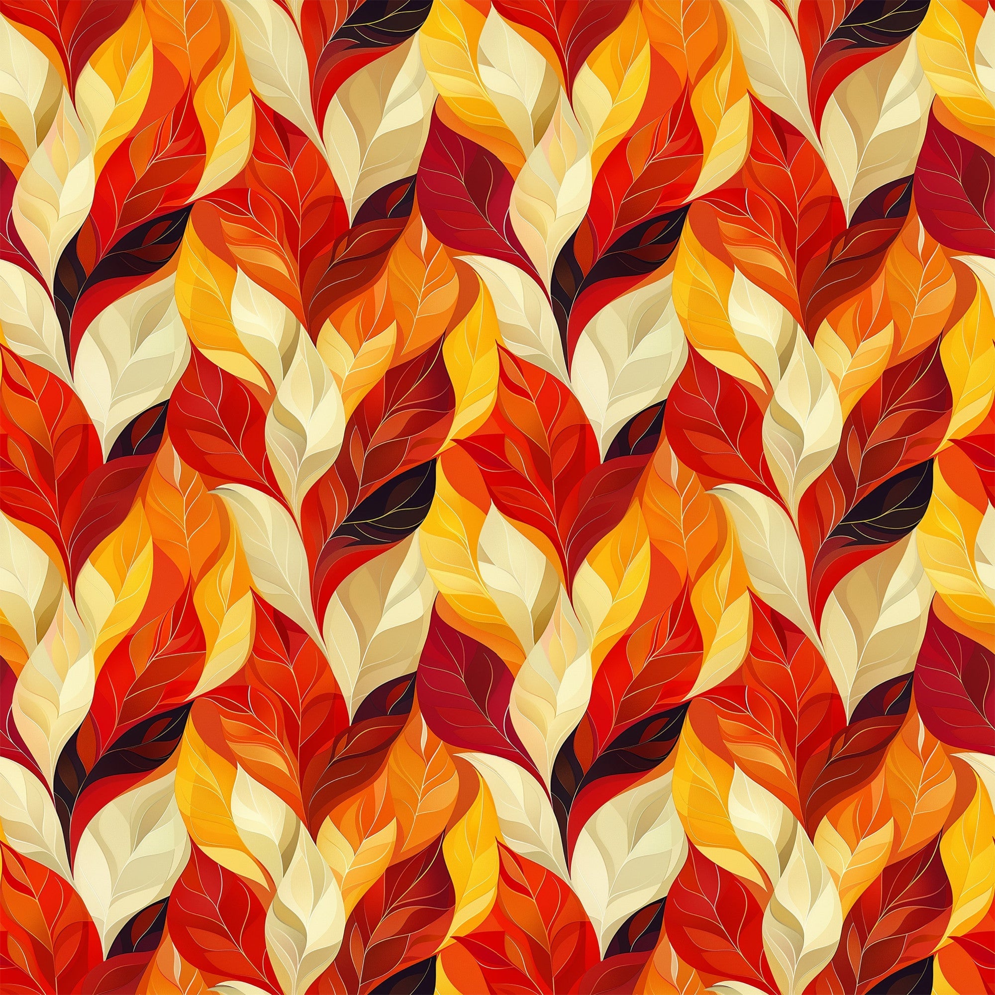 Artistic Autumn Leaves Pattern 7 Minky Fabric