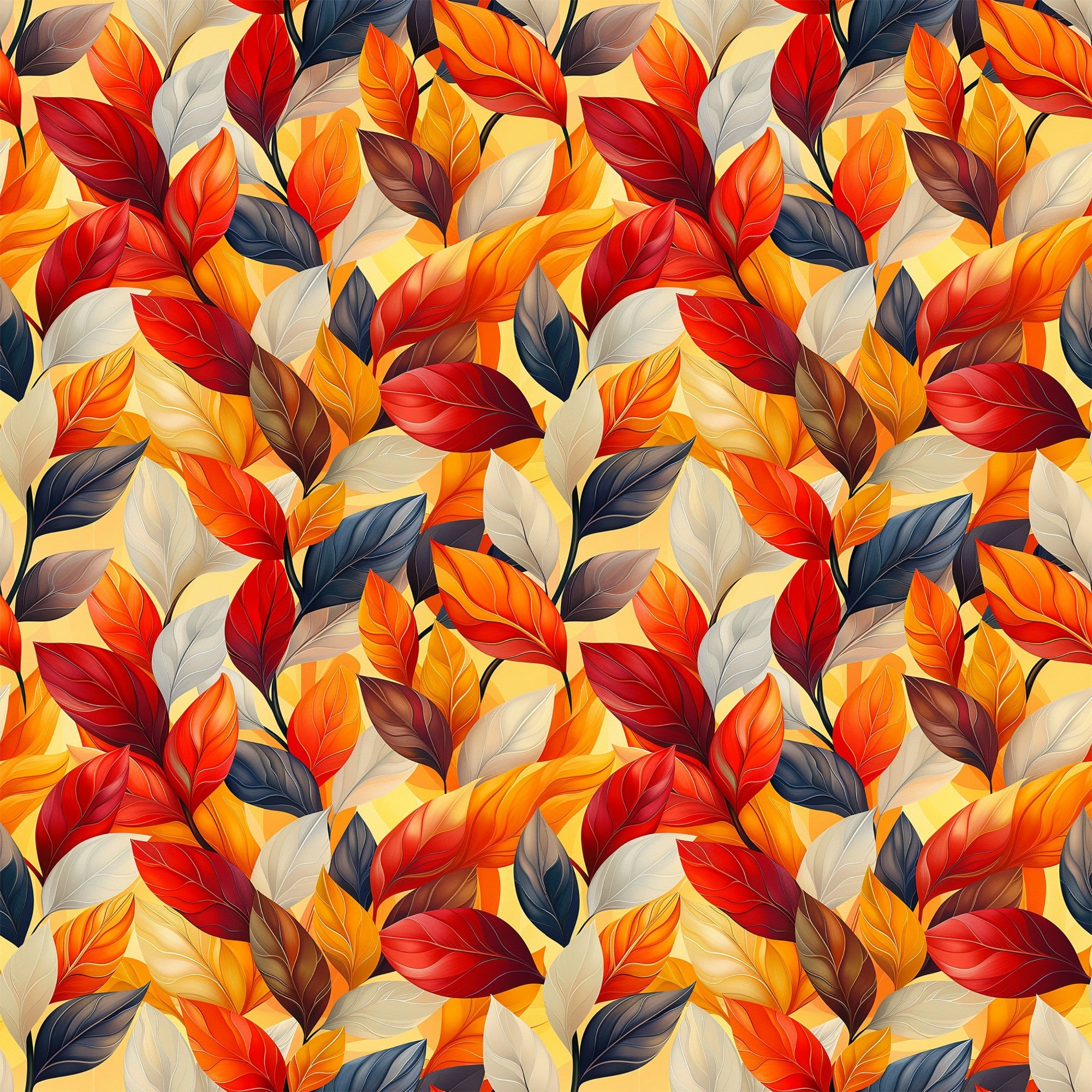 Artistic Autumn Leaves Pattern 8 Minky Fabric