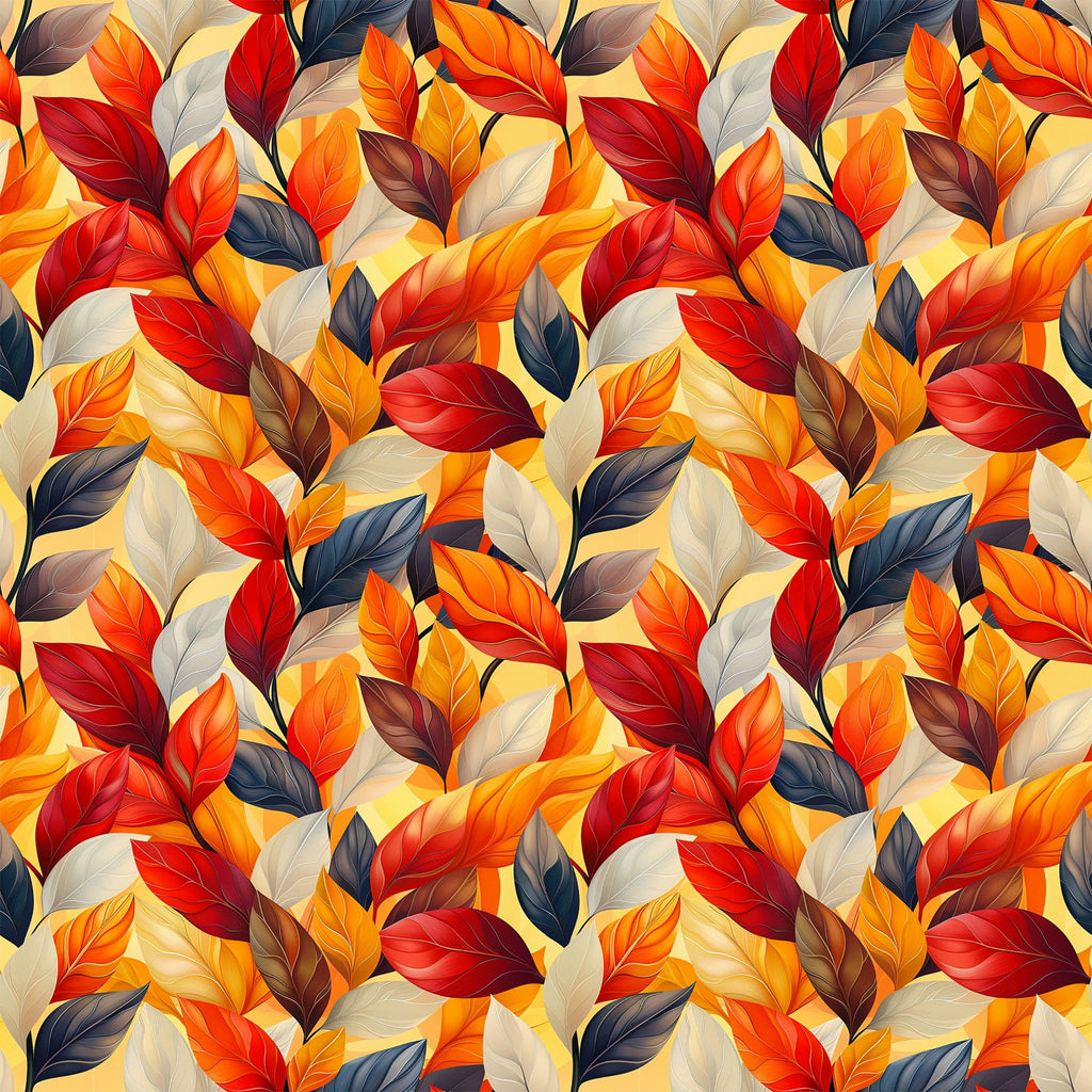 Artistic Autumn Leaves Pattern 8 Minky Fabric