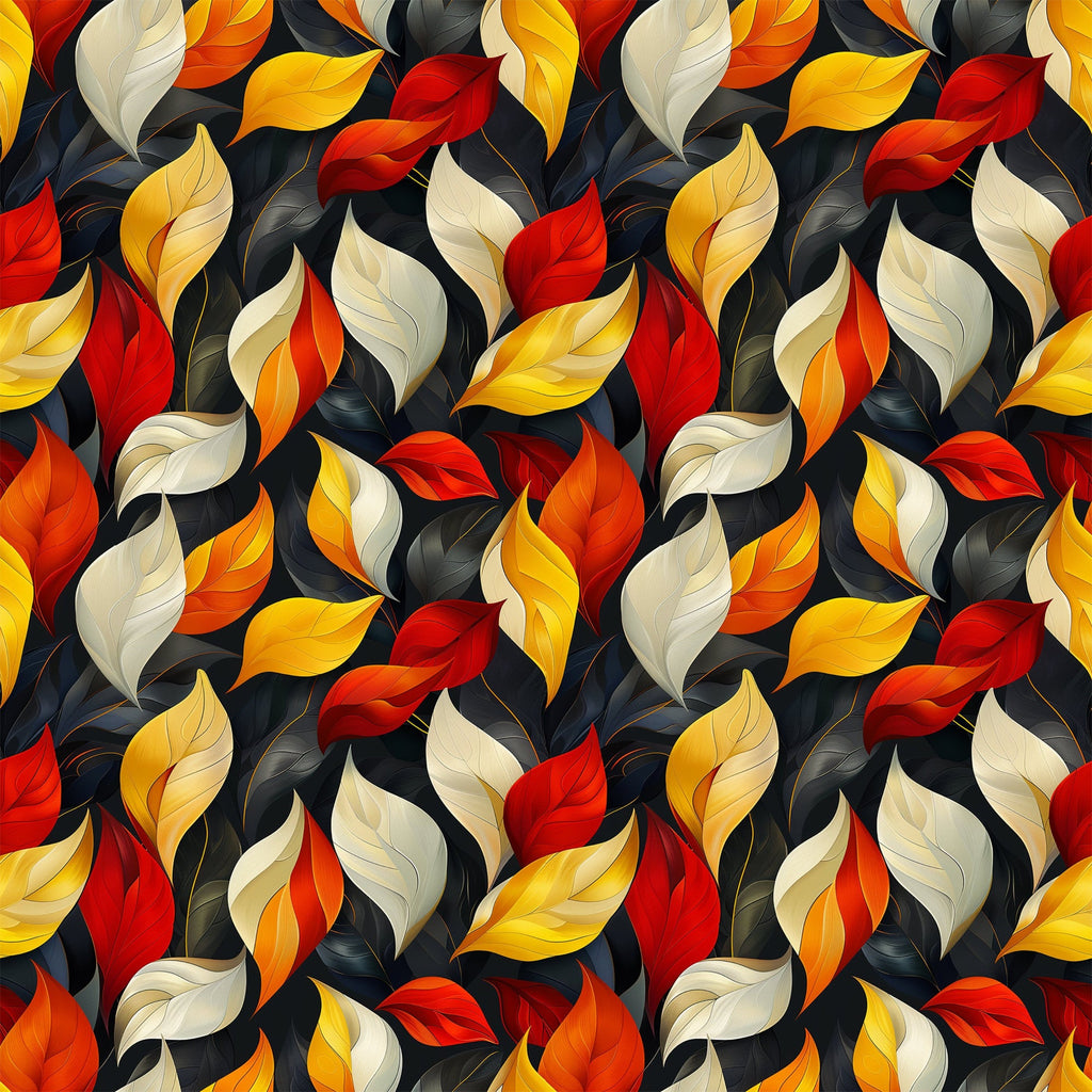 Artistic Autumn Leaves Pattern 9 Minky Fabric