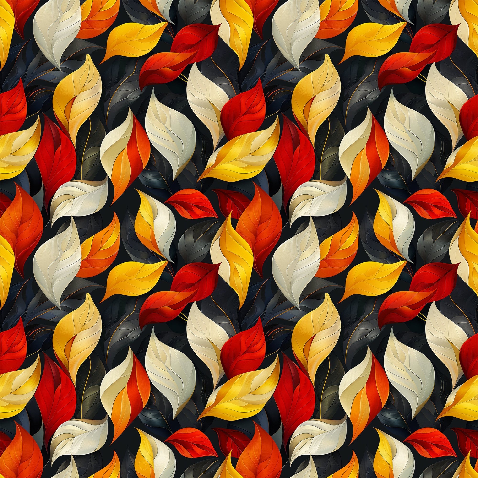 Artistic Autumn Leaves Pattern 9 Minky Fabric