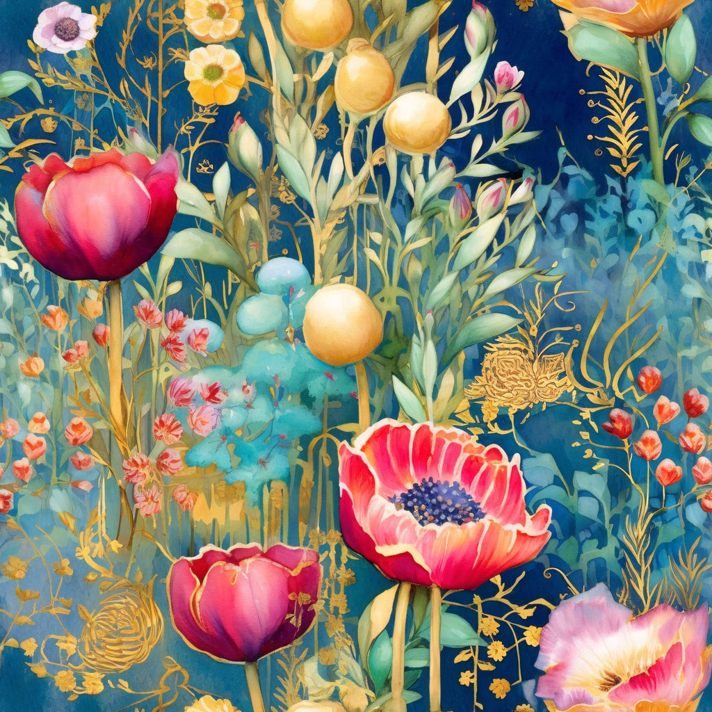 Gilded Twilight Blooms Pattern 15 Minky Fabric