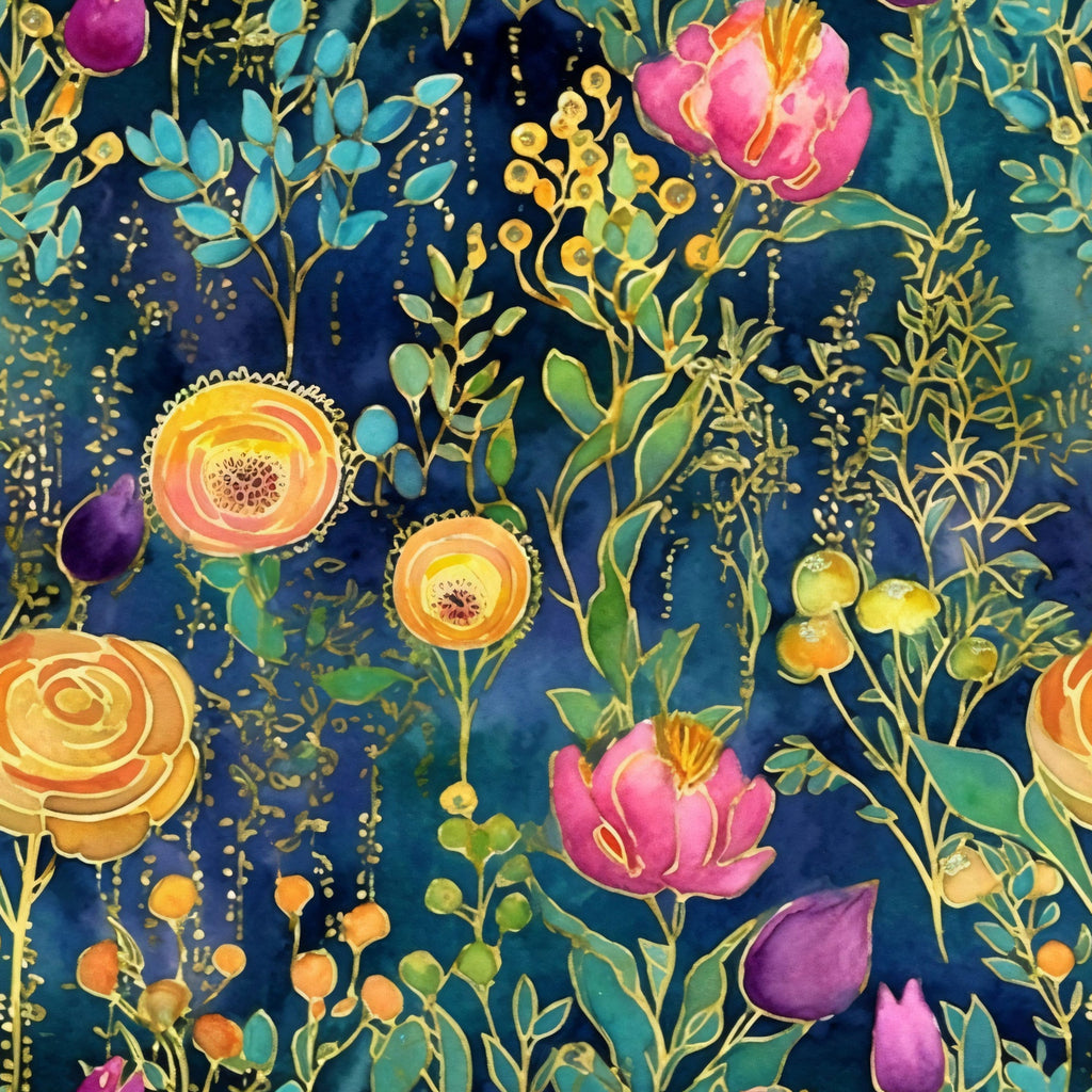 Gilded Twilight Blooms Pattern 20 Minky Fabric