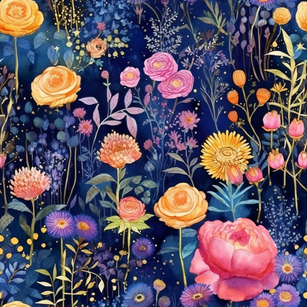 Gilded Twilight Blooms Pattern 9 Minky Fabric