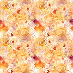 autumn leaves, swirls, orange, red, yellow, burgundy, watercolor style, flowing curves, scrollwork, fall foliage, warm tones, ornamental design, decorative swirls, leaf motifs, seasonal pattern,, fabric panel, whimsical, organic shapes, repeating pattern