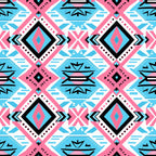 Aztec Pink and Blue Western Pattern 4 Minky Fabric