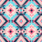 Aztec Pink and Blue Western Pattern 7 Minky Fabric