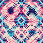 Aztec Pink and Blue Western Pattern 8 Minky Fabric