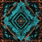 Teal Totem Pattern 10 Minky Fabric