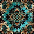 Teal Totem Pattern 12 Minky Fabric