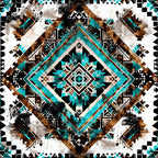 Teal Totem Pattern 14 Minky Fabric