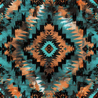 Teal Totem Pattern 17 Minky Fabric