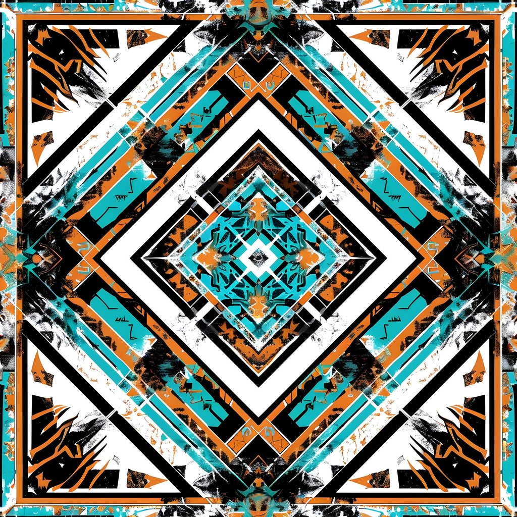 Teal Totem Pattern 19 Minky Fabric