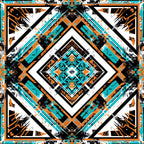 Teal Totem Pattern 19 Minky Fabric