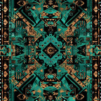 Teal Totem Pattern 2 Minky Fabric