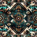 Teal Totem Pattern 20 Minky Fabric