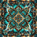 Teal Totem Pattern 21 Minky Fabric