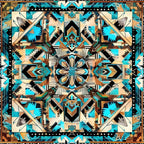 Teal Totem Pattern 23 Minky Fabric
