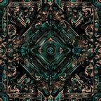 Teal Totem Pattern 25 Minky Fabric