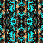 Teal Totem Pattern 4 Minky Fabric