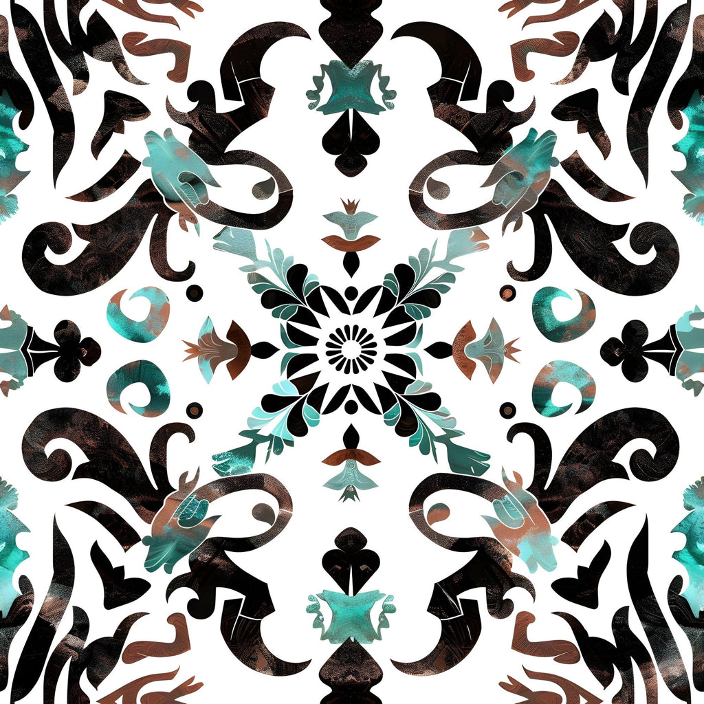 Teal Totem Pattern 6 Minky Fabric