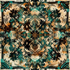 Teal Totem Pattern 9 Minky Fabric