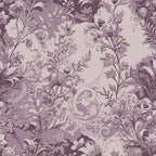 mauve, dusty purple, cream, baroque florals, ornate scrollwork, botanical motifs, vintage damask, decorative swirls, floral branches, elegant pattern, monochromatic design,, fabric panel, romantic style, victorian inspired, intricate details, flowing vines, ornamental design, muted tones, sophisticated florals