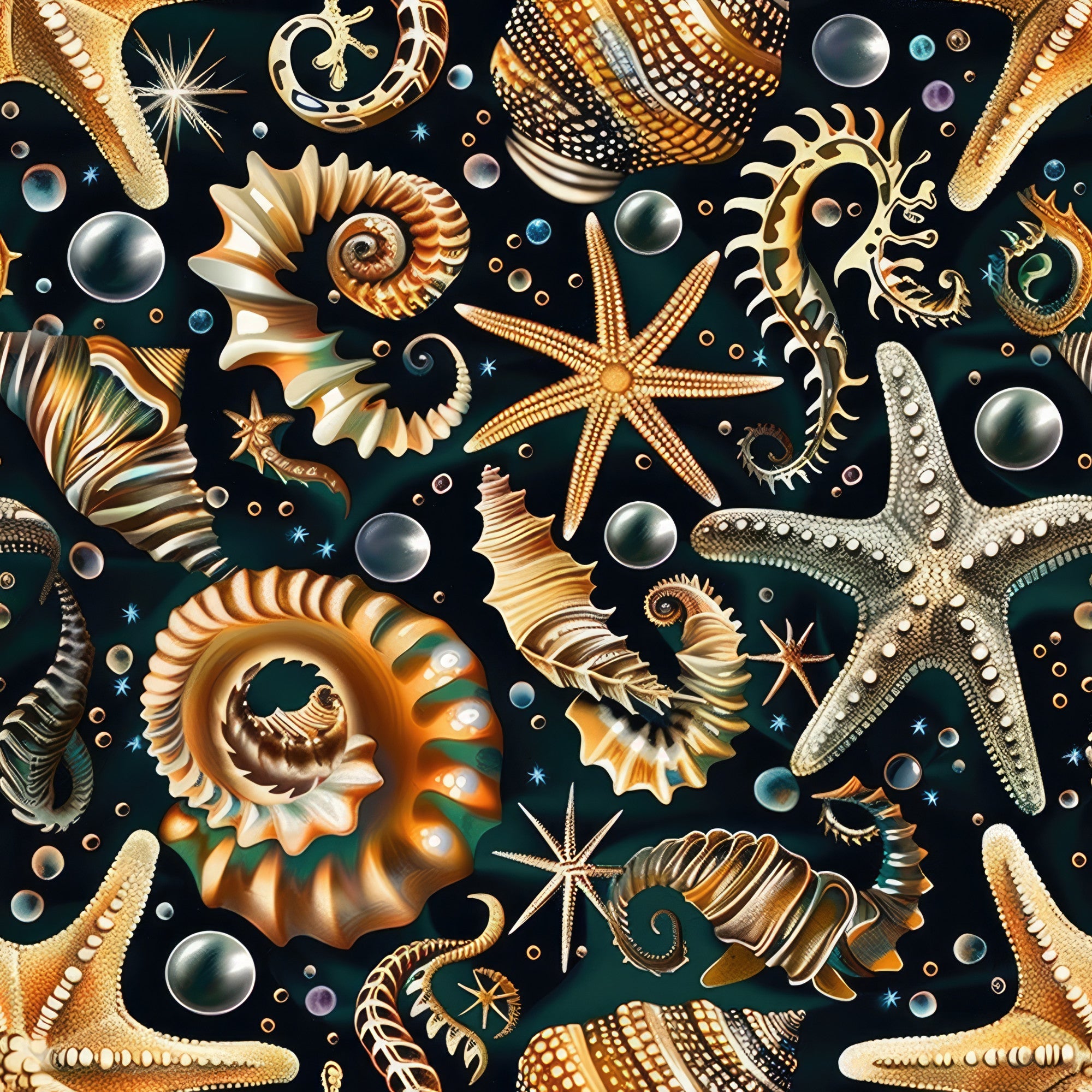 Ocean Jewels Pattern 3 Minky Fabric