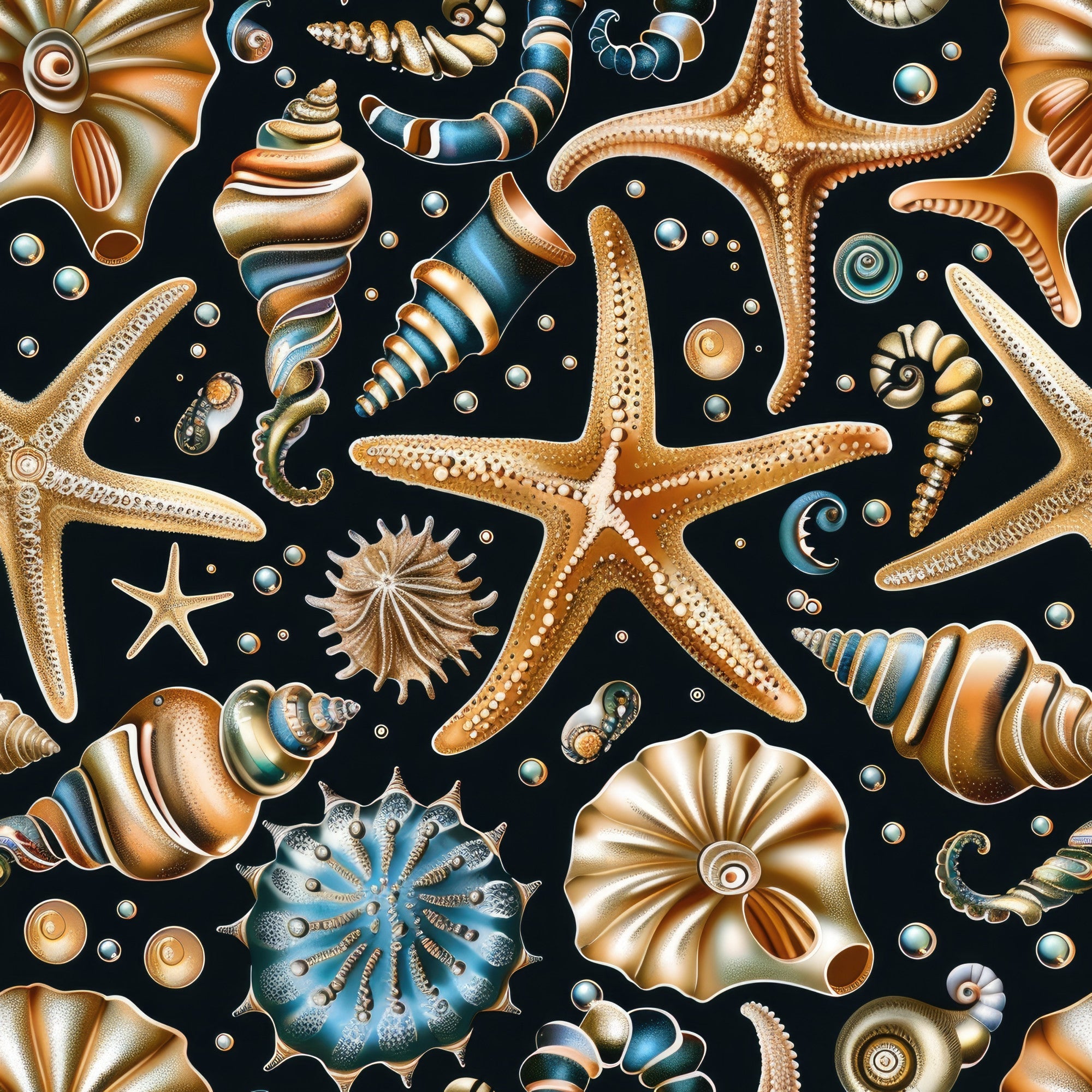 Ocean Jewels Pattern 4 Minky Fabric