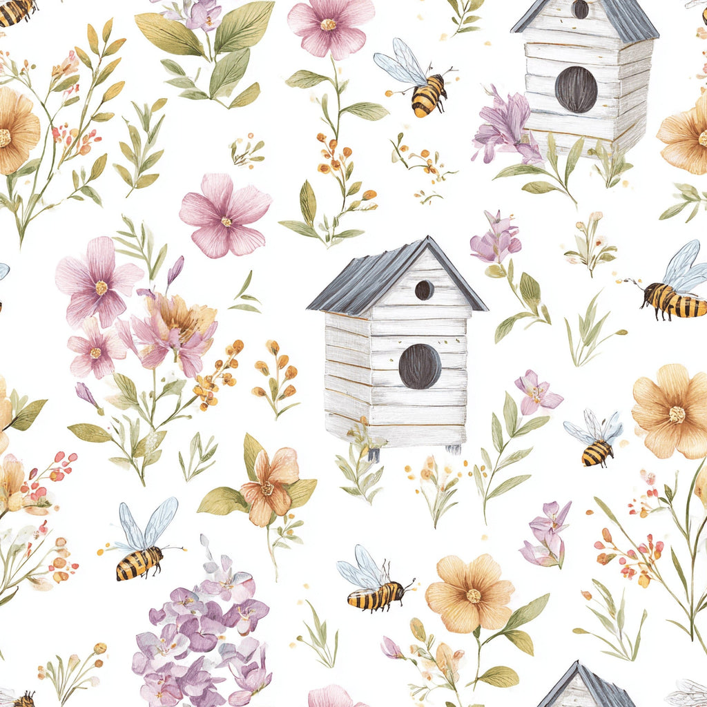 Bee House Pattern 1 Minky Fabric