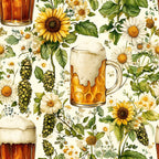 Beer Garden Florals Pattern 10 Minky Fabric