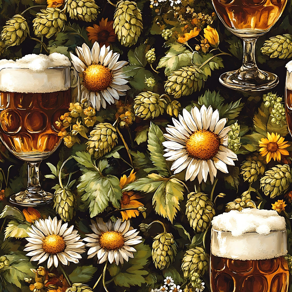 Beer Garden Florals Pattern 12 Minky Fabric