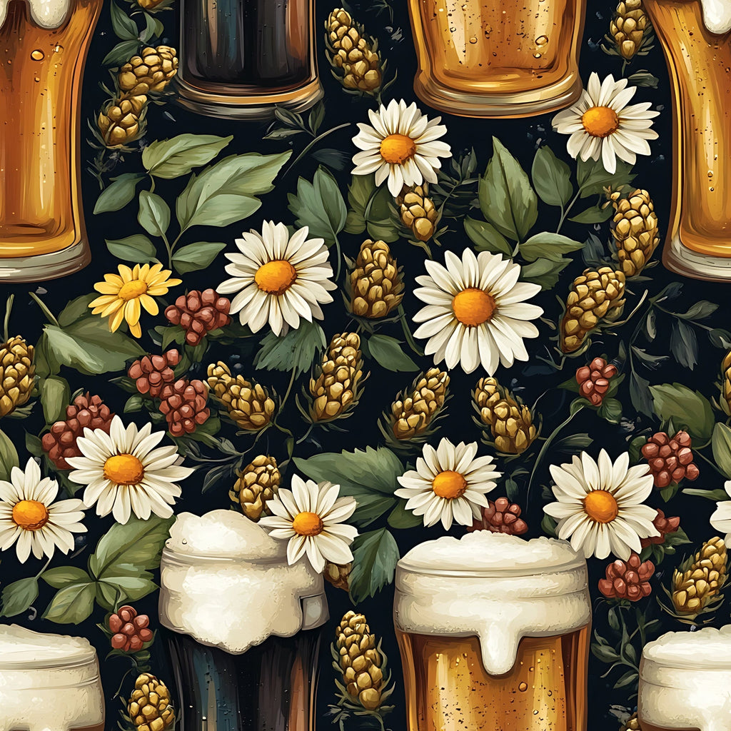 Beer Garden Florals Pattern 14 Minky Fabric
